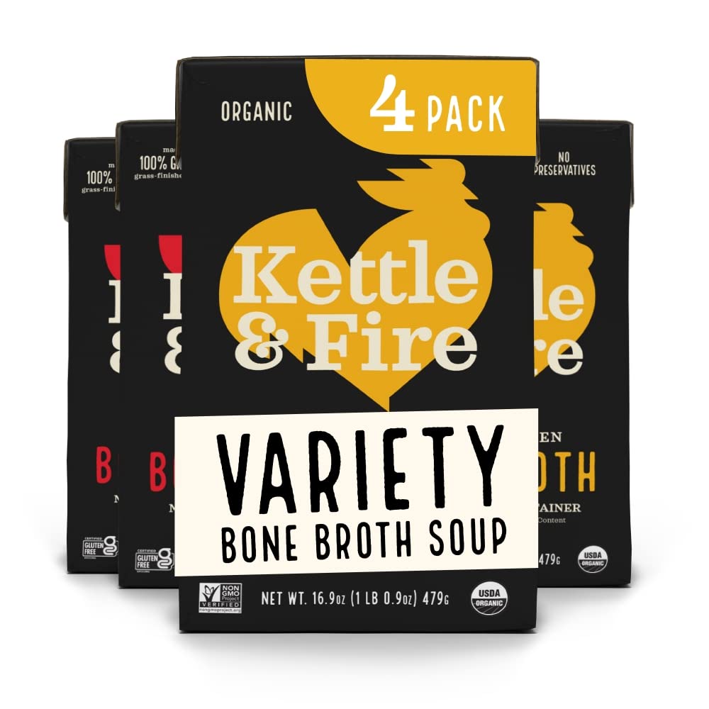 Kettle and Fire Classic Beef and Classic Chicken Beef Bone Broth Variety Pack