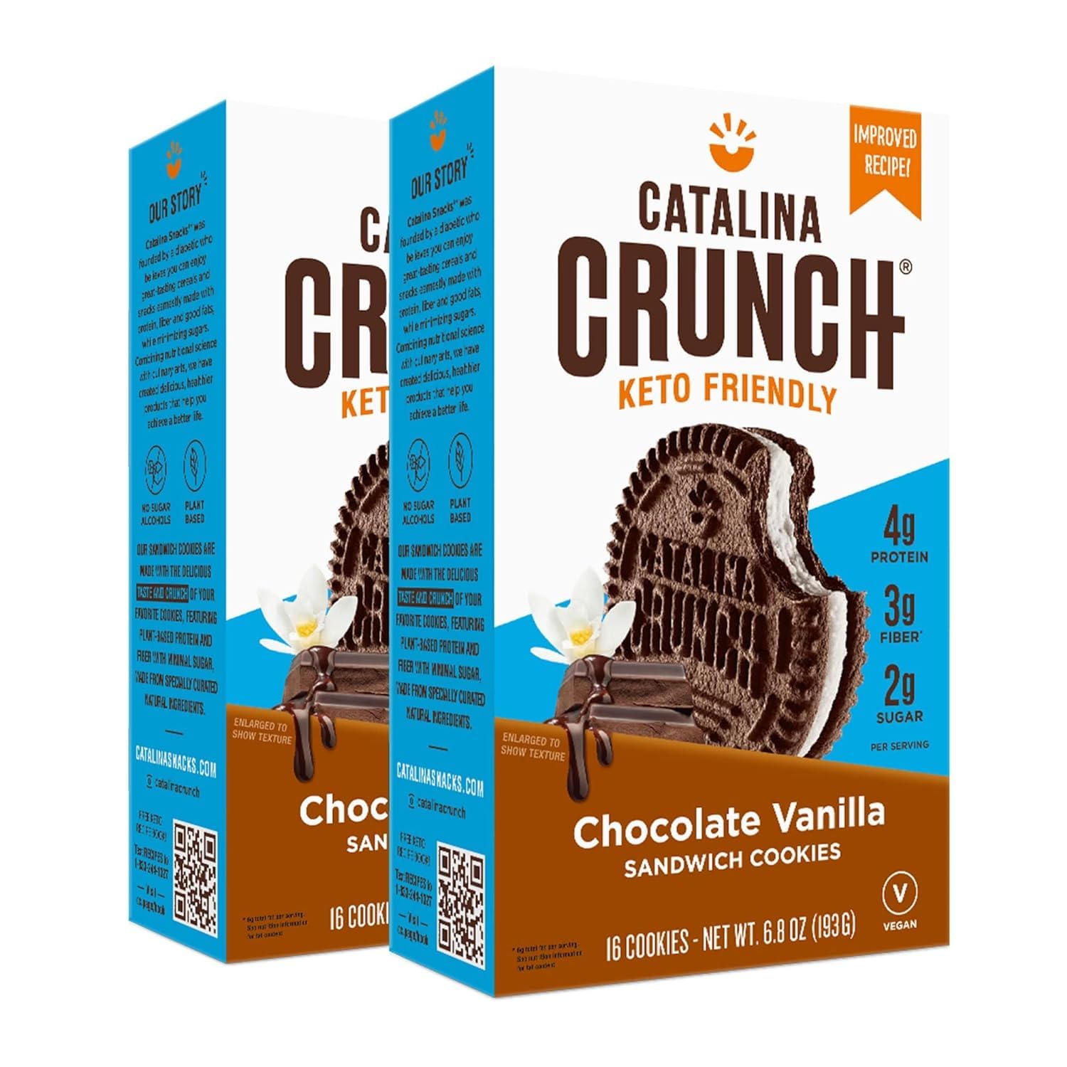 Catalina-Crunch Chocolate Vanilla Keto Sandwich Cookies