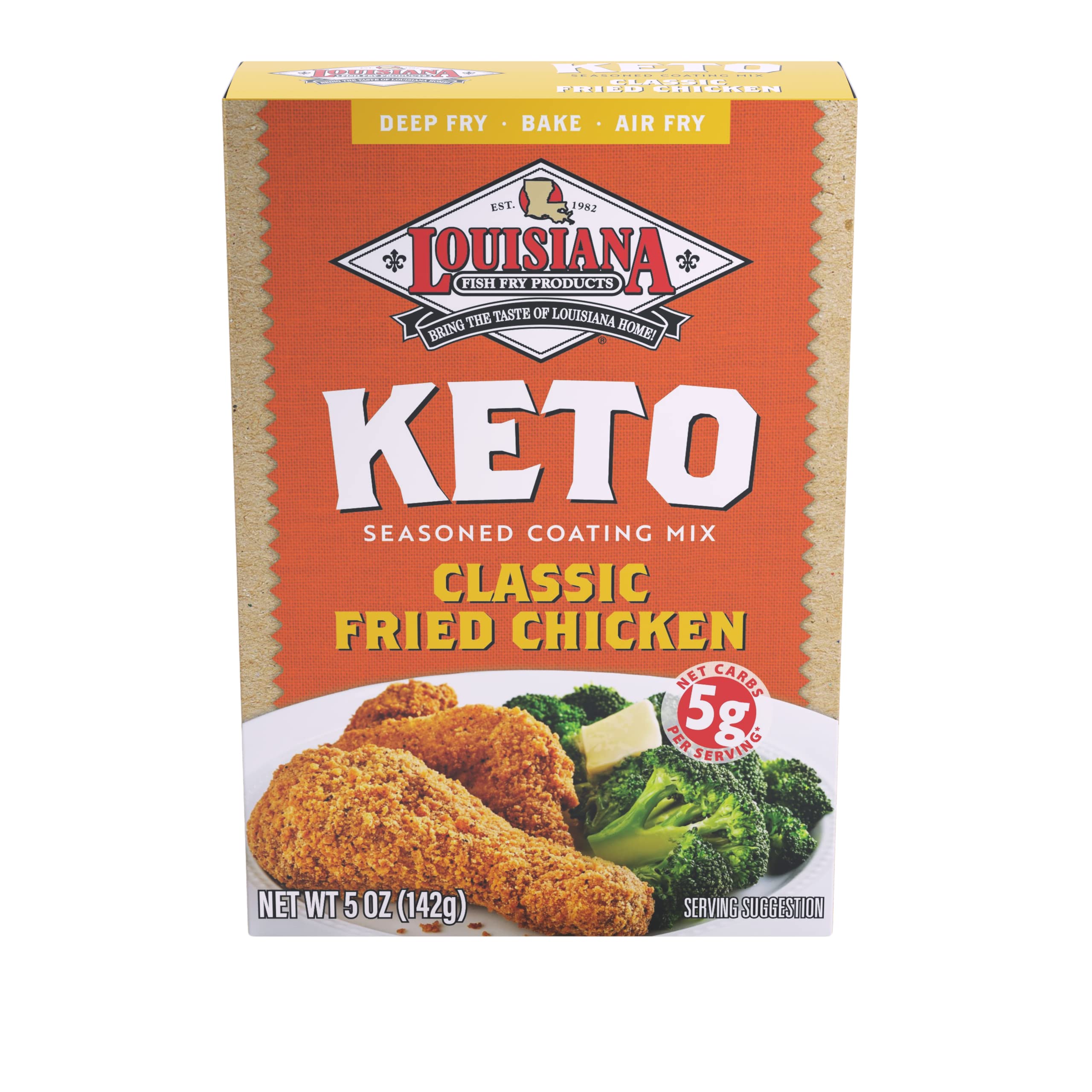 Louisiana Fish Fry Products Classic Fried Chicken Keto Seasoned Coating Mix