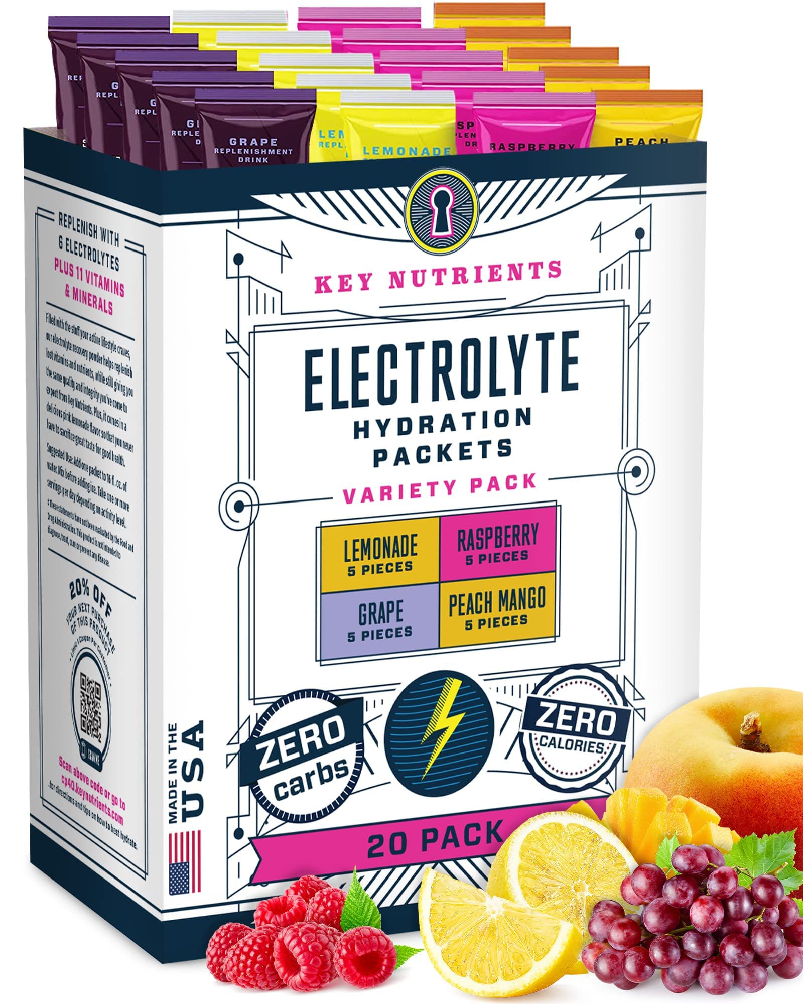 KEY NUTRIENTS Electrolytes Powder Packets