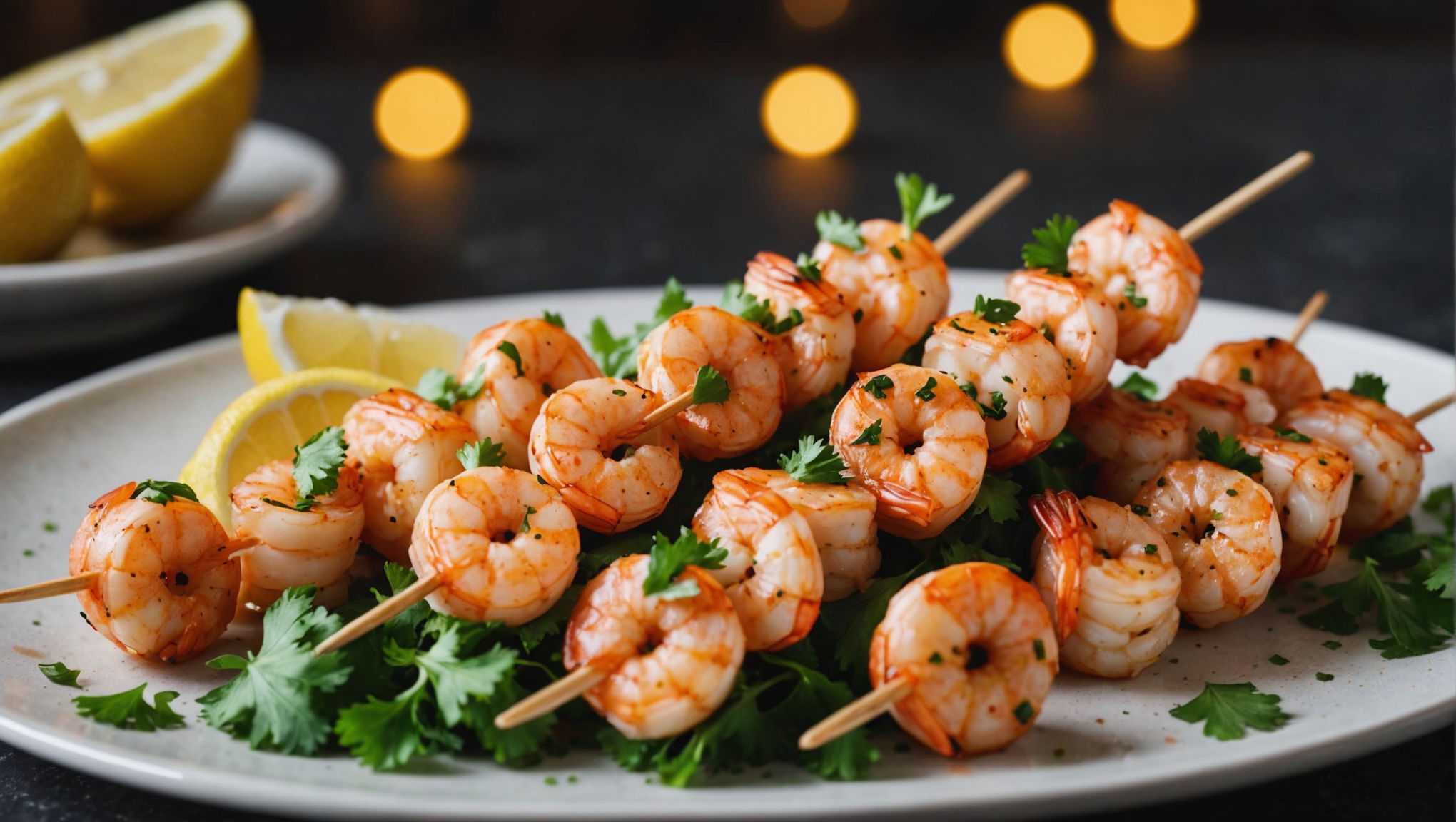 Garlic Lemon Shrimp Skewers