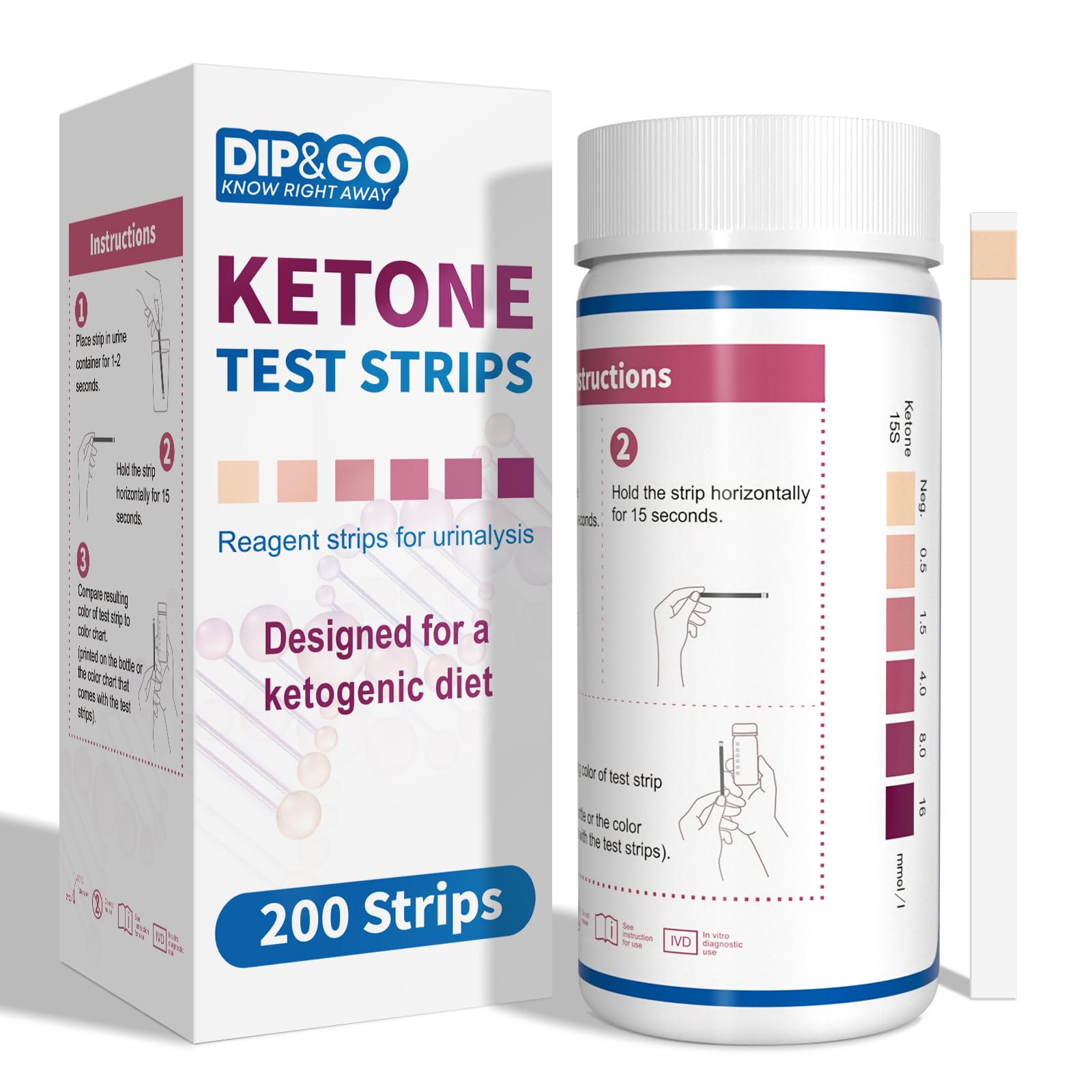 DIP&GO Ketosis Home Urinalysis Tester Kit